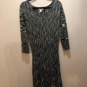 Dressbarn Black and White Long Sleeve Sheath Dress